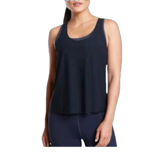 Athleta 2-In-1 Ultimate Support Top Black LARGE